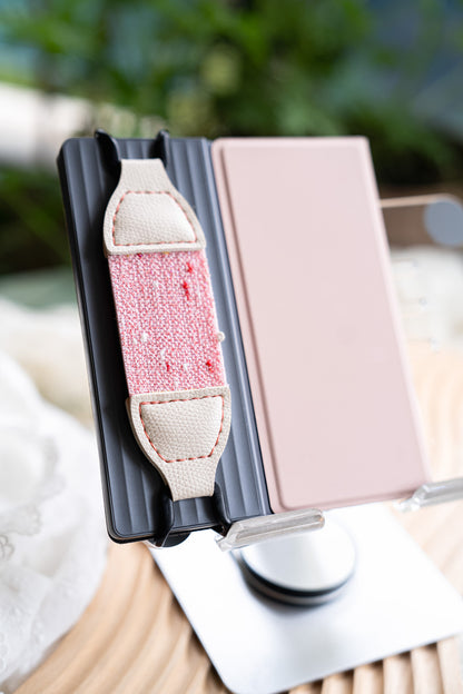 Kittentailor Original Strawberry Aura series Kindle strap. Reading ritual accessory that is Arthritis friendly for Kindle Paperwhite, Oasis, Kobo, and iPad Mini.