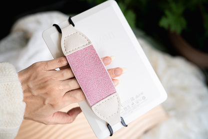 Lightweight e-reader strap for one-handed reading - Perfect for commuting, coffee drinkers, and lying down reading. Custom high-elasticity band provides face smack protection.