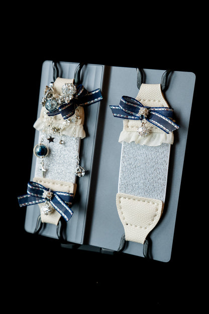 Kittentailor Original "Night and Deep Space" Strap. Arthritis friendly reading ritual accessory for Kindle Paperwhite, Oasis, Kobo, and iPad Mini.